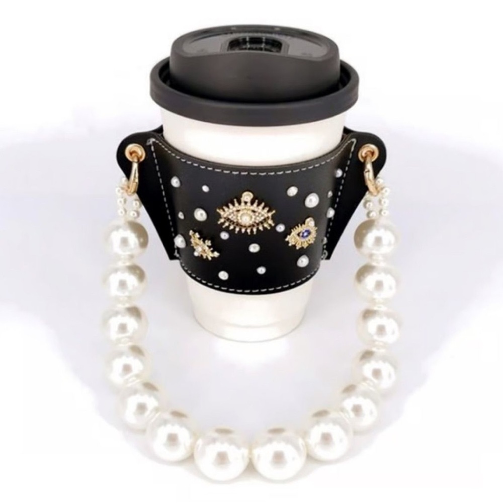 Faux Pearl Strap / Coffee Cup Sleeve
